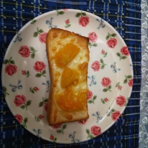 柚子とクリームチーズ乗せクランベリートースト